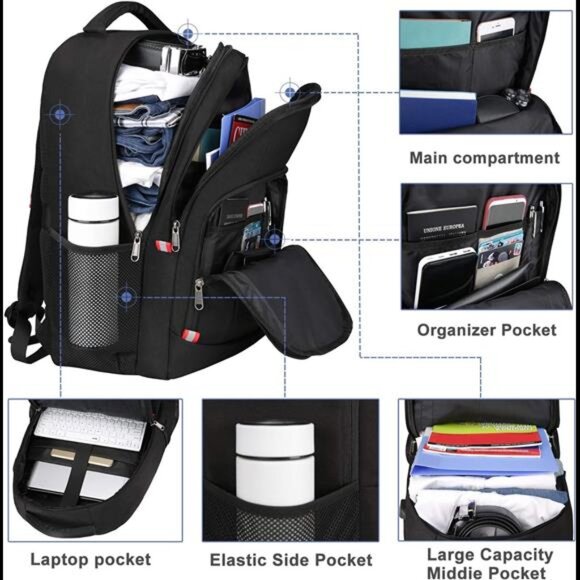 Travel Laptop Backpack, Extra Large Anti Theft Backpack for Men and Women - Picture 2 of 7